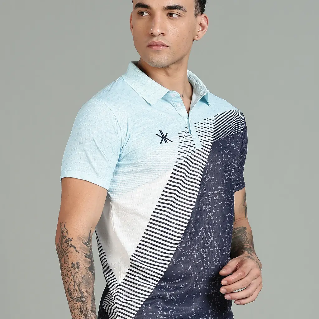 Knokkout Sports Premium Sky Blue Polo T-Shirts