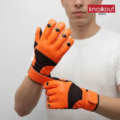 Knokkout Orange Wicket Keeping Gloves